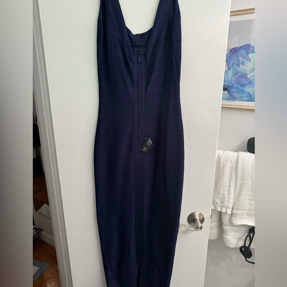 Herve Leger Dark Navy Gown Brand New With Tags